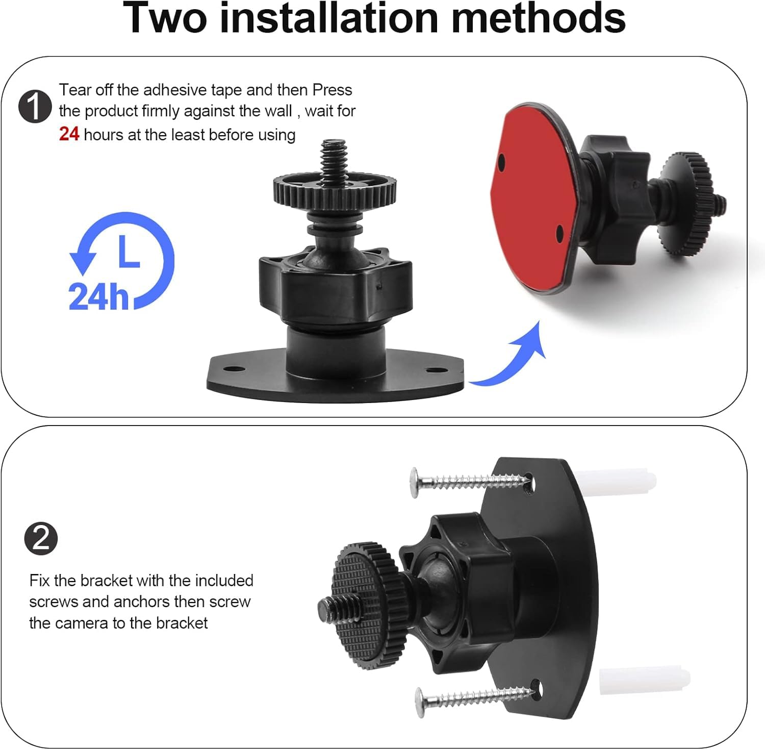 Wall Mount 1/4 Screw Mini Tripod Stand Holder for Valve Index/HTC Vive/Vive PRO Base Station-Equipped with Strong Double- Sided Adhesive and Screw Set-Drill or Adhensive at Your Own Choice