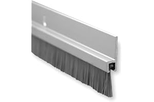 Pemko 085573 18061CNB84 Brush Seal - Meeting Stile, Clear Aluminum with Gray Brush Insert, 1" Width, 84" Length, Aluminum