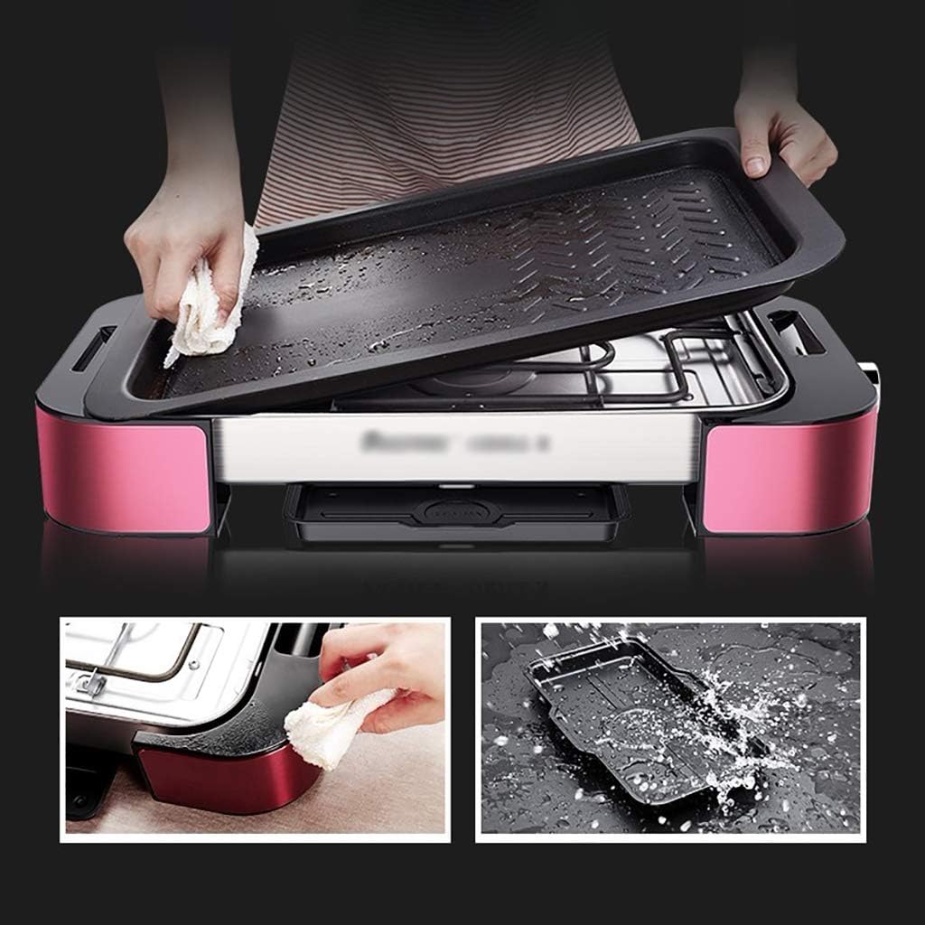 review Household Smoke-Free Non-Stick Electric Grill, Detachable, Easy to Clean, Temperature Adjustment(1000W)