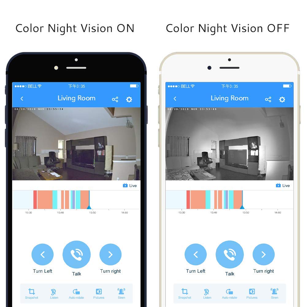 BOSMA X1 Home Security-Kamera, 1080p HD-Überwachungskamera mit Zwei-Wege-Gespräch | Farbe Nachtsicht | Sirenenalarm | Fernüberwachung | PIR/Motion/Sound Alerts | Kompatibel mit Alexa