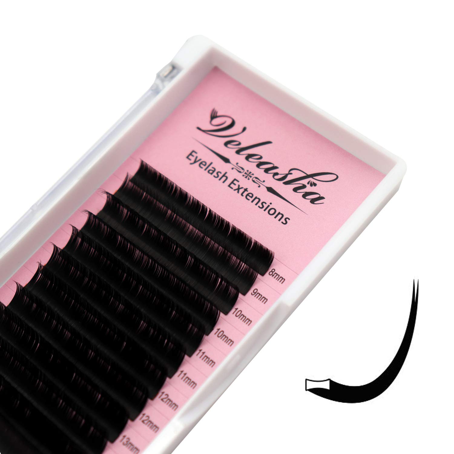 Veleasha Ellipse Flat Eyelash Extensions Matte 0.15mm D