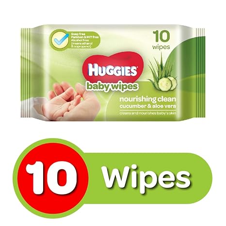 Huggies Cucumber and Aloe Vera Baby Wipes (10 Count)