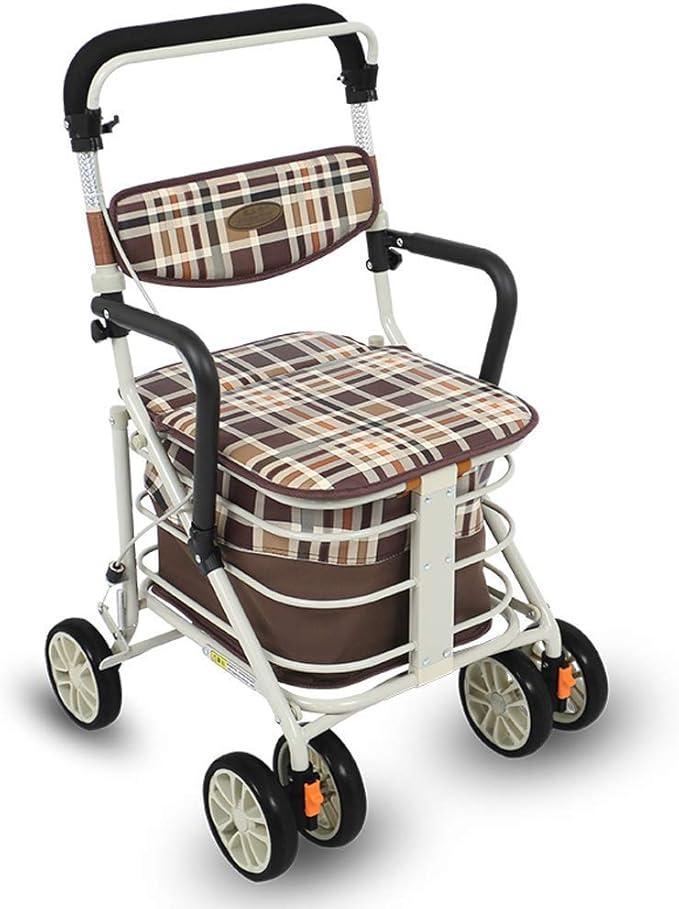 Shopping Trolley, Rollators Walkers Steel Pipe Folding Four Wheel Rollator Walker Height