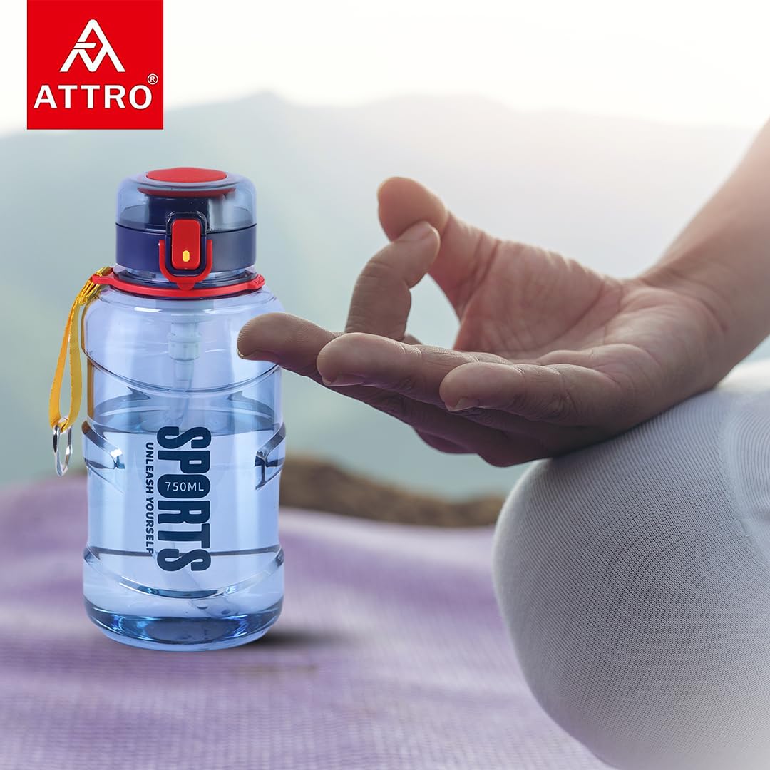 Attro Pro Sip 750ml Bottle Stylish & Functional Comes with flip top lid & Straw Easy to Carry with Hand Strap, BPA Free, Leakproof Perfect for Gym Workout,Sports,School & Outdoor- Midnight Blue 4