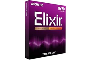 Elixir Strings Nanoweb 80/20 Bronze Acoustic Baritone Strings (.016-.070)