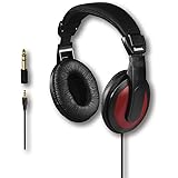 Hama&nbsp;"Basic4Music" Over-Ear Stereo Headphones (3.5 mm Jack) for iMac/iPhone/iPad/iPod/Laptop/MP3 Players/Samsung/Smartphones - Black|Red