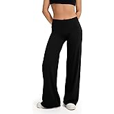 SUUKSESS Women Wide Leg Yoga Pants High Waisted Tummy Control Workout Leggings