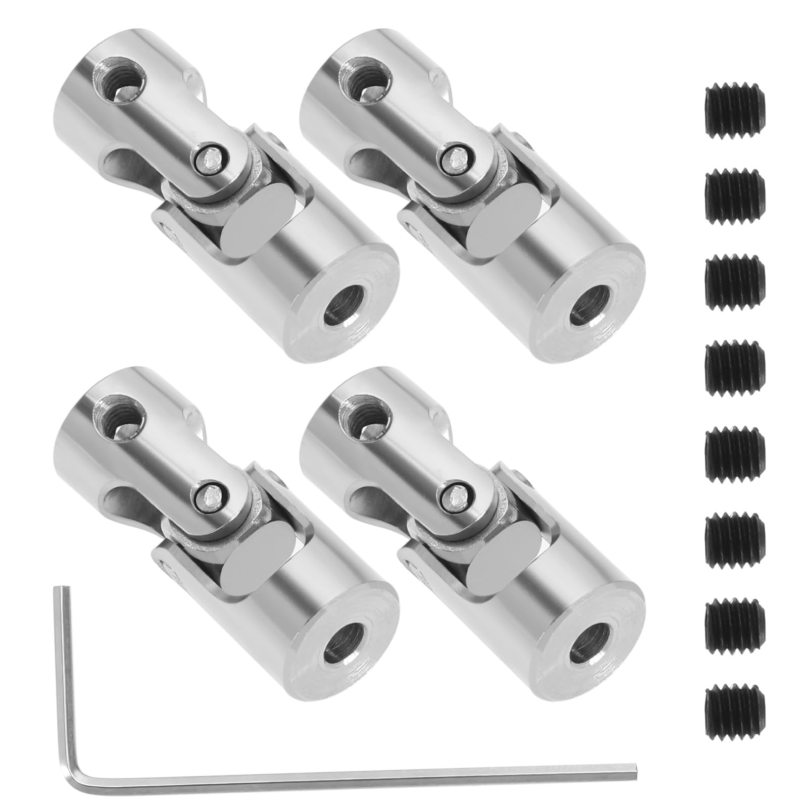 SG Store 4Pcs 3mm to 3mm Metal Shaft Coupling Universal Joint Shaft Coupling Flexible Coupling Connector Accessories for Model Car Ships Robots
