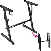 Liquid Stands Piano Keyboard Stand Foldable for Musicians, Sturdy Z-Style | Fits 54-61 88 Key, Portable Heavy Duty MIDI Support Adjustable Electric Holder for Adults, Kids, Professional Digital Design