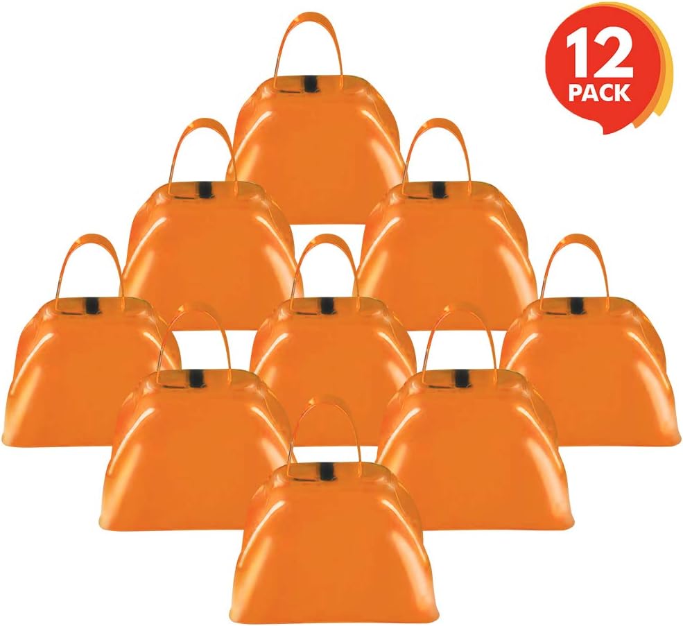 ArtCreativity 3 Inch Orange Metal Cowbell Noisemakers