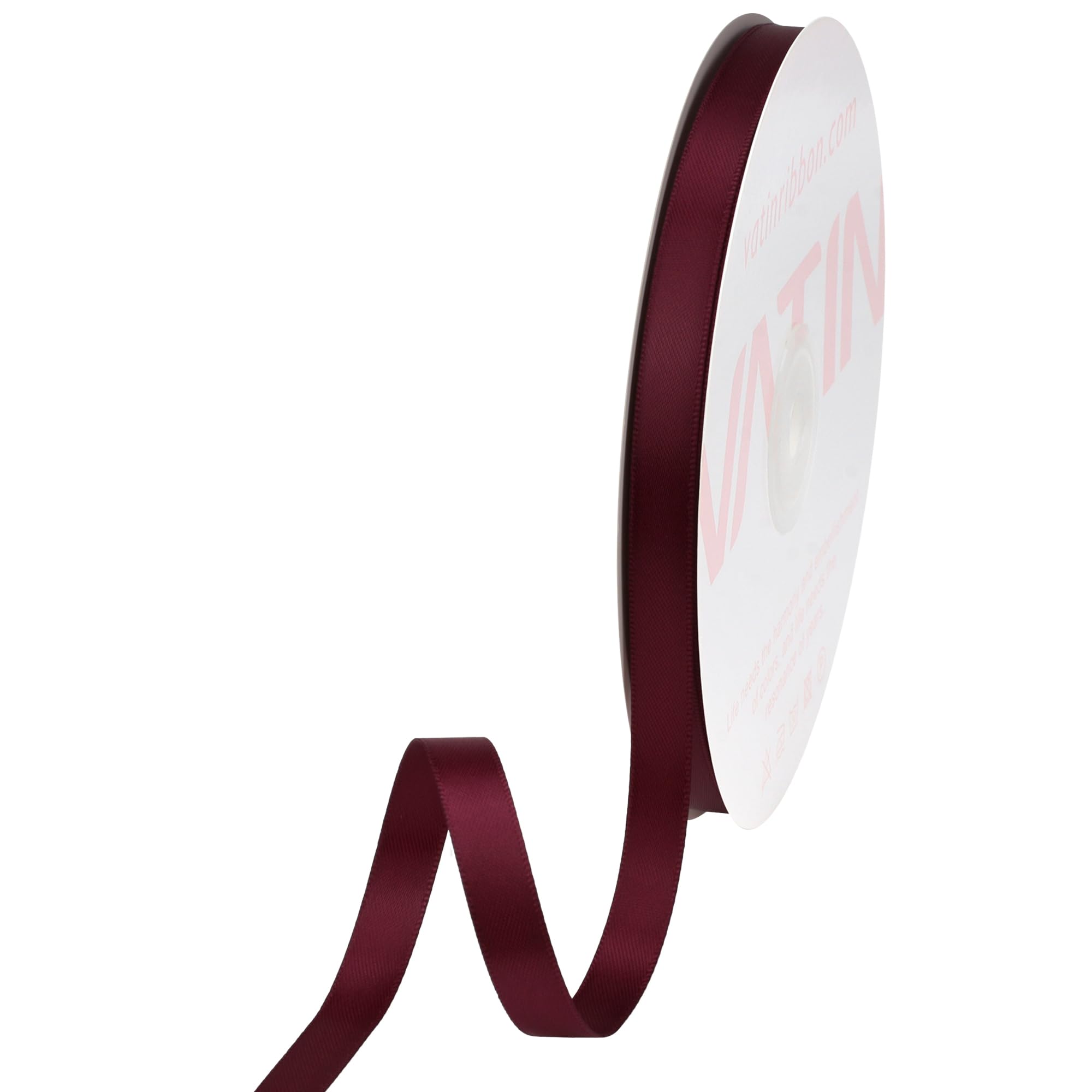 VATIN 10mm Double Faced Wine Polyester Satin Ribbon - 45 Metre for Gift Wrapping Ornaments Party Favor Braids Baby Shower Decoration Floral Arrangement Craft Supplies