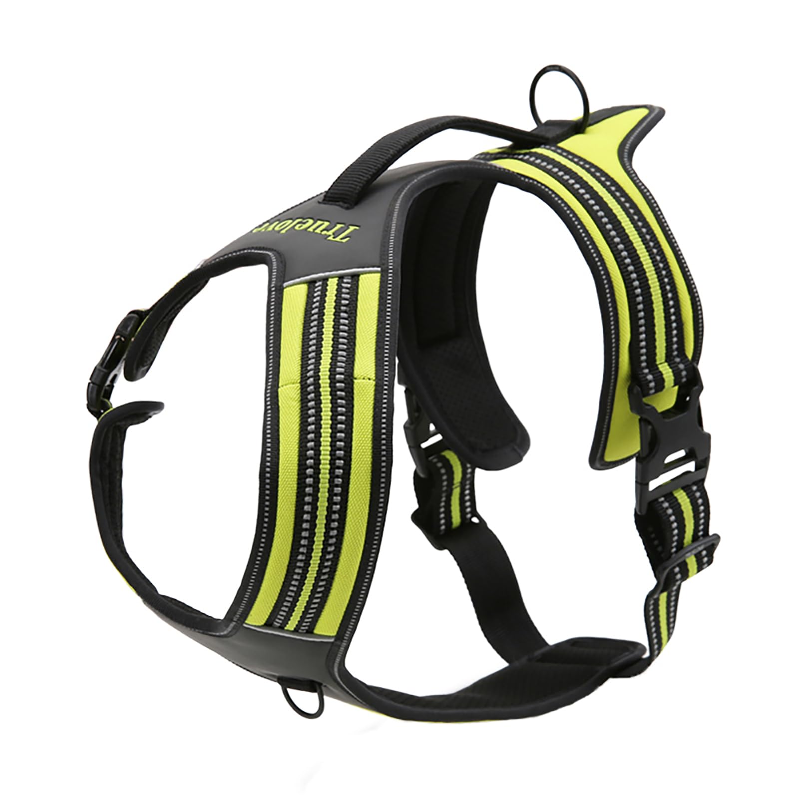 Truelove Dog Harness With Handle Soft Padded Pet Harness Vest,Reflective Material,Adventure Training,Strong Oxford Outer Layer for larger dogs TLH5551 (Neon Yellow,XS)