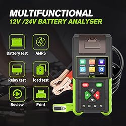 Automotive Battery Tester with Printer, 12V 24V Car