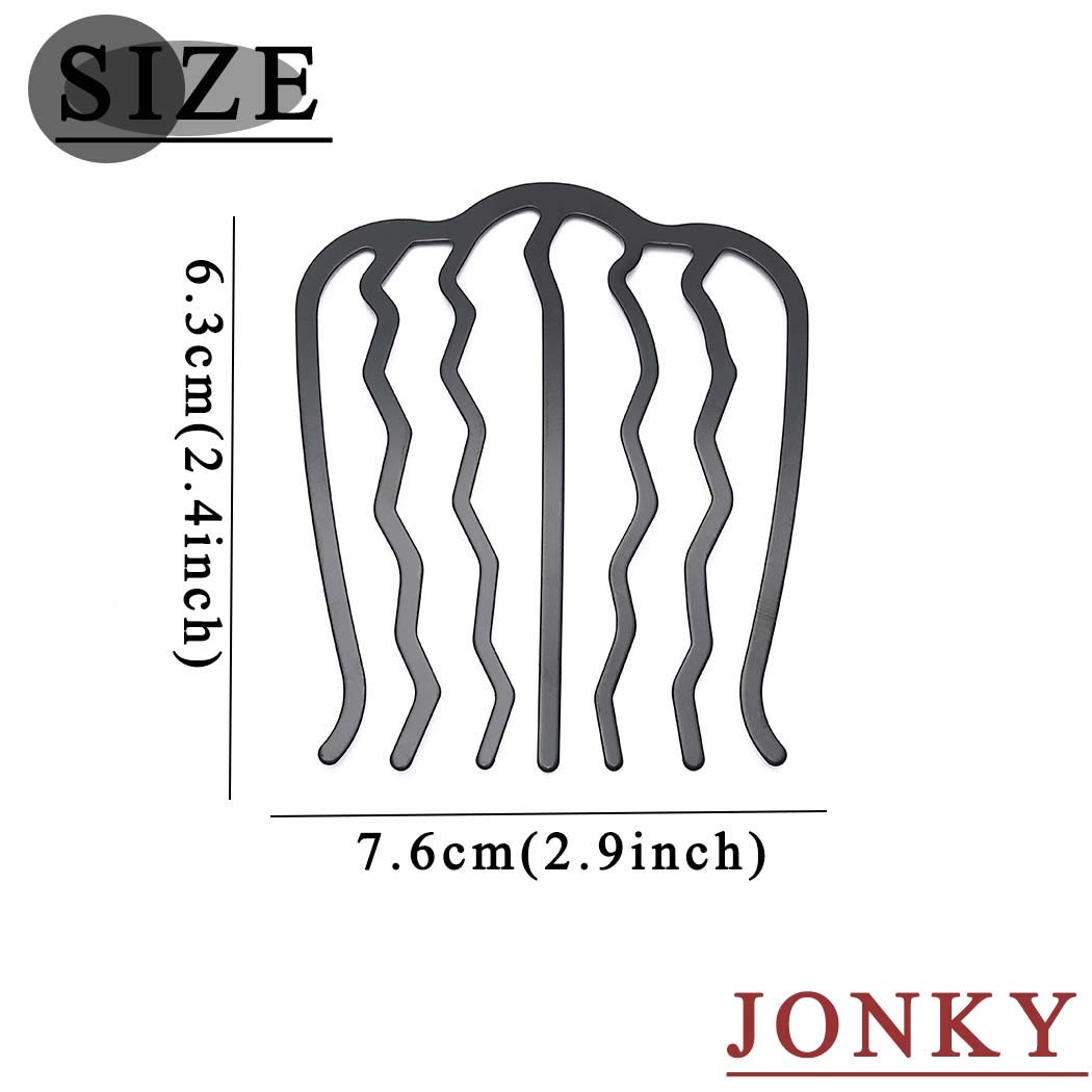 JONKY Vintage Alloy Paint U Shape Black Hair Side Combs Hair Tools for Hairstyle Hair Accessories Hair Side Combs Updo Combs Work Party Gifts for Women and Girls （Black） : Beauty