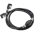 Tnisesm 5/16" 6FT Fuel Line Assembly, with Connector Rubber Marine Outboard Boat Motor RVs Fuel Assembly with Primer Bulb 304 Steel Hose Clamps