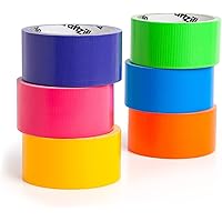 Craftzilla Rainbow Colored Duct Tape — 6 Bright Duct Tape Colors — 10 Yards x 2 Inch — Waterproof Duct Tape — Colored Duct Ta