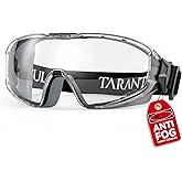 Tarantula ANSI Z87.1+ Safety Goggles Over Glasses, Anti-Fog & Anti-Scratch UV380 Lenses, Adjustable Strap, High-Impact Eye Pr
