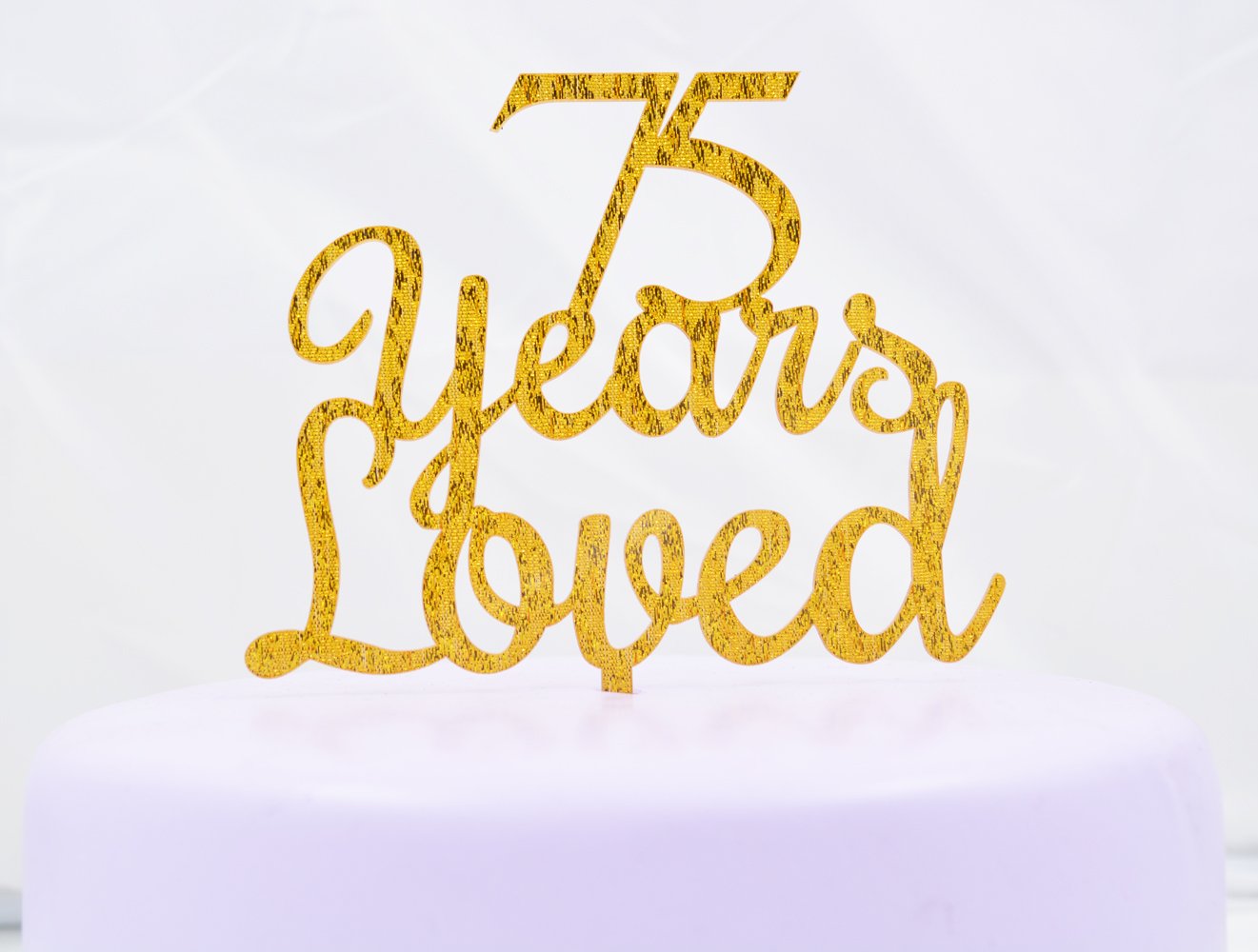 Qttier 75 Years Loved Cake Topper Happy 75th Birthday Anniversary