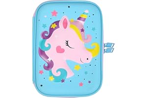 Unicorn Pencil Case for Girls,3D EVA Large Capacity Pen Holder Marker Bag with Double Zipper, Cute Cartoon Pencil case for Ki