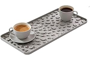 Non Slip Silicone Bar Mat – Soft Draining Coffee Mat, 16x8 Inch | Heat Resistant Desktop Mats for Kitchen Counter Bars Restau