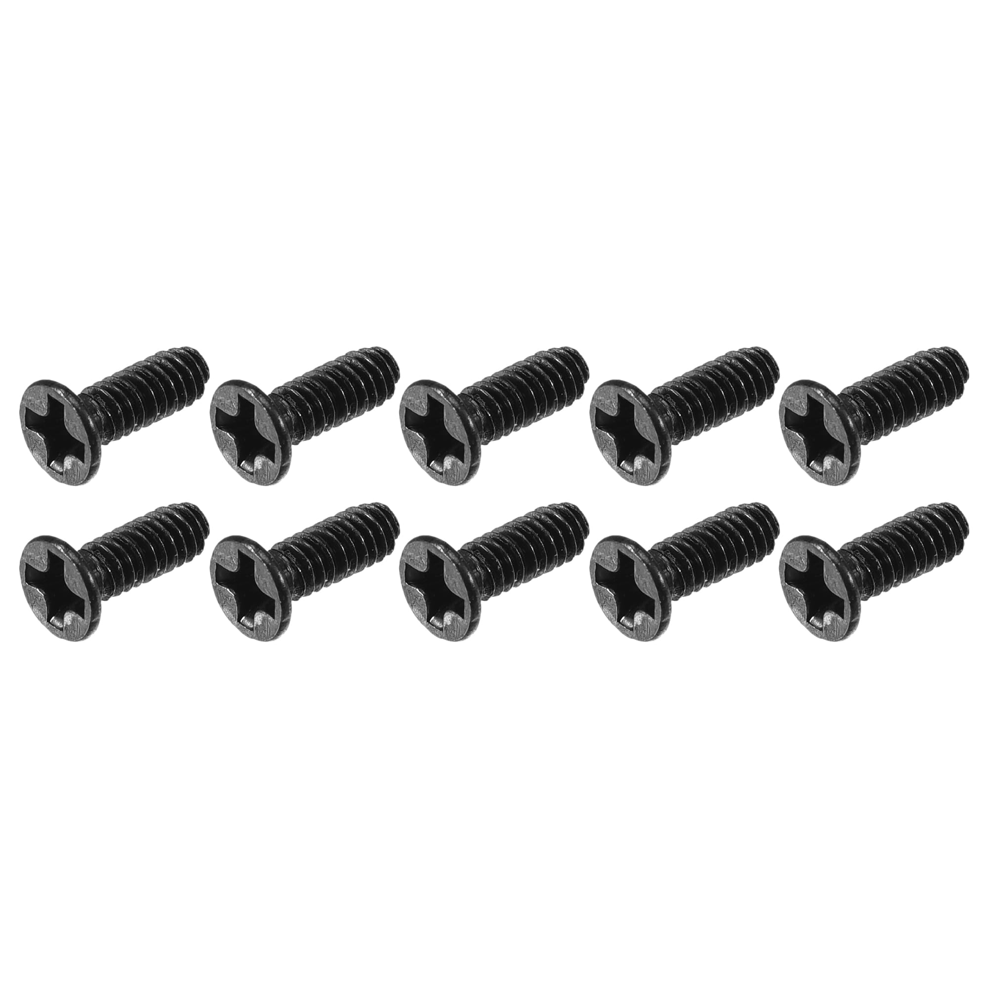 METALLIXITY Phillips Flat Head Screws (M2 x 6mm) 150Pcs, Carbon Steel Machine Screws - for Glasses Watch and Other Small Electronics, Black