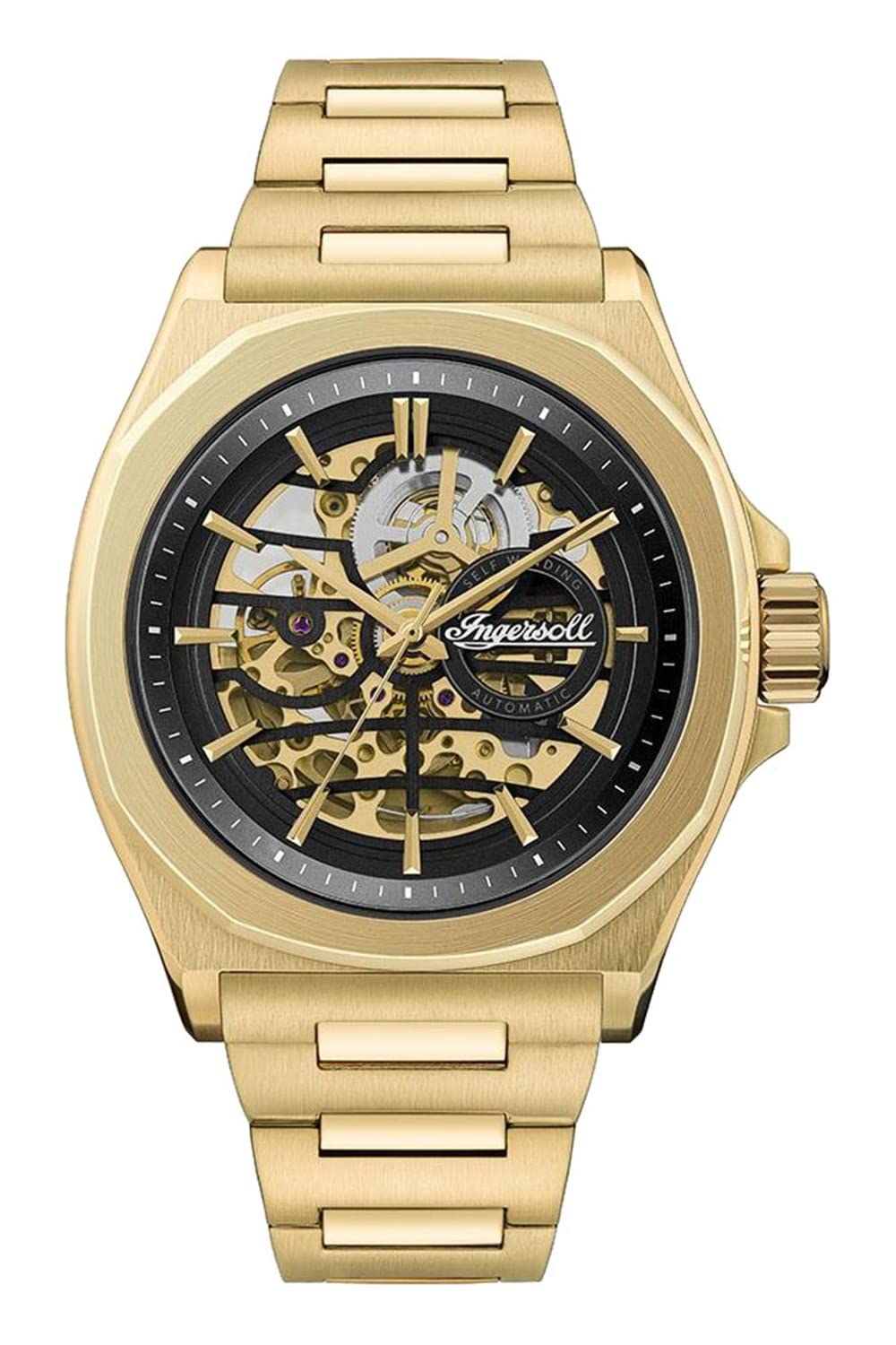 Ingersoll 1892 The Orville Automatic Mens Watch with Black Dial and Gold Stainless Steel Bracelet I09305