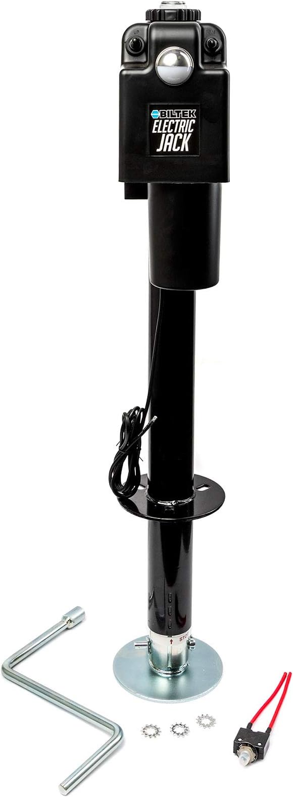 Biltek 3500lbs Electric Power Trailer Tongue Jack for RVs, Trailers, Campers, Utility or Boat Trailers - Black