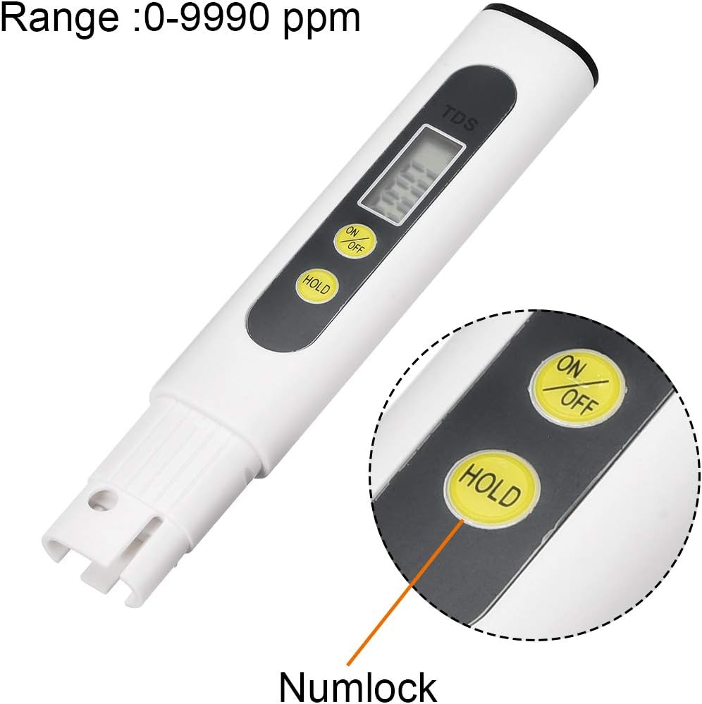 sourcing map TDS Meter 2 PPM Conductivity Meter Digital Tester for Water Aquarium Pool, White, TDS Meter 2/1 Pack - Image 3