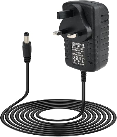 Pennle 12V 3A Power Adapter UK Plug 5.5x2.1mm 100-240V Lead Cable 1m