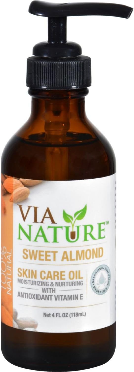 Via Nature Carrier Skin Care Oil - Sweet Almond - Moisturizing - 4 fl oz