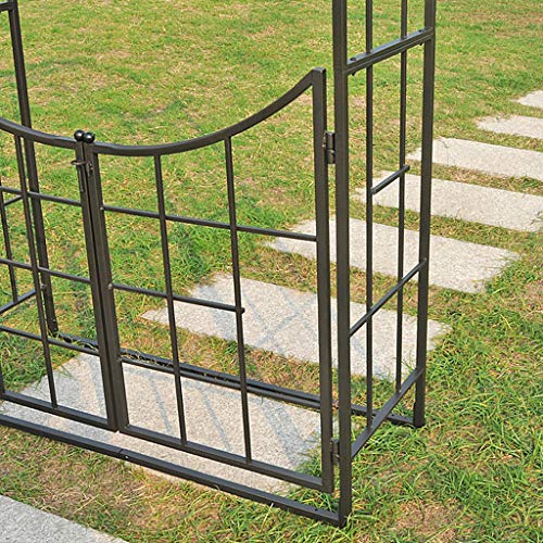 YICOL Rosenbogen Torbogen mit Tür, Kletterpflanze Unterstützung für Rose Vines Jasmin, Outdoor Patio Rasen Hinterhof… – Bild 5