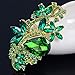 SANWOOD Luxury Waterdrop Flower Brooch Rhinestone Broach Pin Crystal Breastpin (Golden + Green)