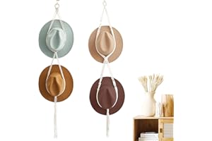 2PCS Hand Weaving Hat Rack, Wide Brim Boho Hat Hanger, Bohemian Hat Organizer for Wall Hanging Decor, Hat Display for Beach B