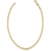 Au Naturale Solid 14k Yellow Gold Mariner Link Chain Bracelet (2.6 mm, 7 inch)
