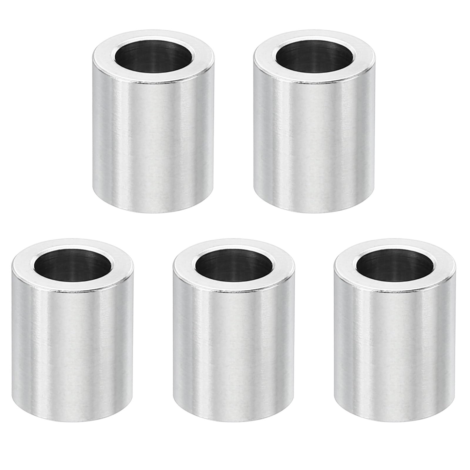 PATIKIL M6 Stainless Steel Spacers, 5 Pcs Metal Spacers Stainless Steel 6.2mm ID x 10mm OD x 12mm L Spacer Screw Standoff Round for 1/4" or M6 Screw Bolts