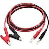2Pcs 4mm Banana Plug to Alligator Clip Test Lead Wire Cable Set 14AWG for Multimeter Oscilloscope 3 Feet
