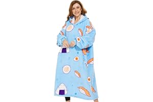 Venustas Wearable Blanket Hoodie, Oversized Sherpa Hoodie Blanket, Super Warm and Cozy Sherpa Sweatshirt for Women Men Adults
