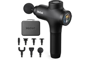 Mebak 3 Massage Gun, Massage Gun Deep Tissue for Athletes, Professional Muscle Percussion Massager, Massager for Shoulder Leg Back Body Pain Relief, Quiet Portable Sport Tool, Gifts for Him
