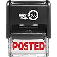 Imprint 360 AS-IMP1034 - Posted, Heavy Duty Commerical Quality Self-Inking Rubber Stamp, Red Ink, 9/16" x 1-1/2" Impression Size, Laser Engraved for Clean, Precise Imprints