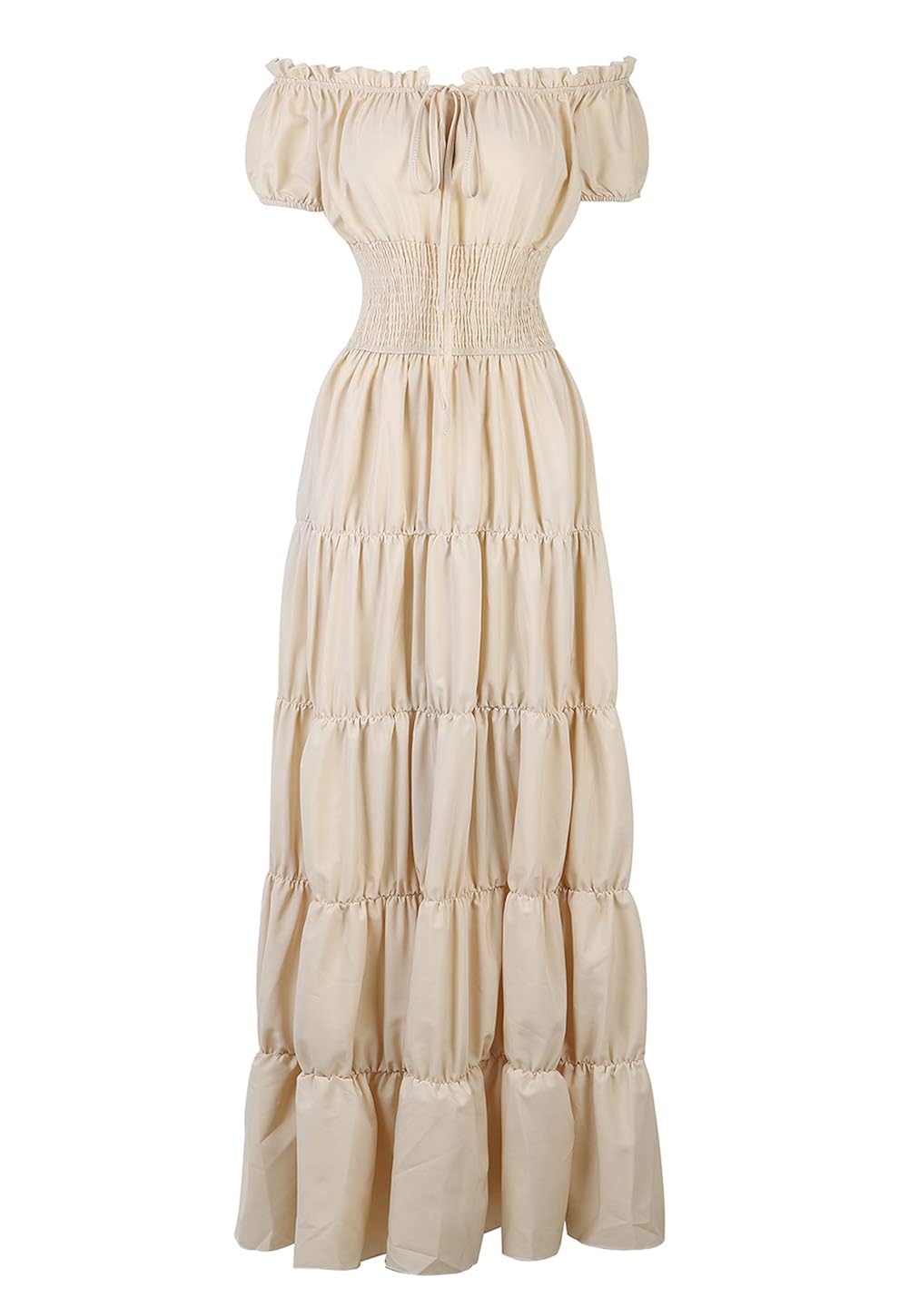 Buy Haoaugut Women Renaissance Medieval Irish Costume Smocked Waist Over Dress Wench Pirate