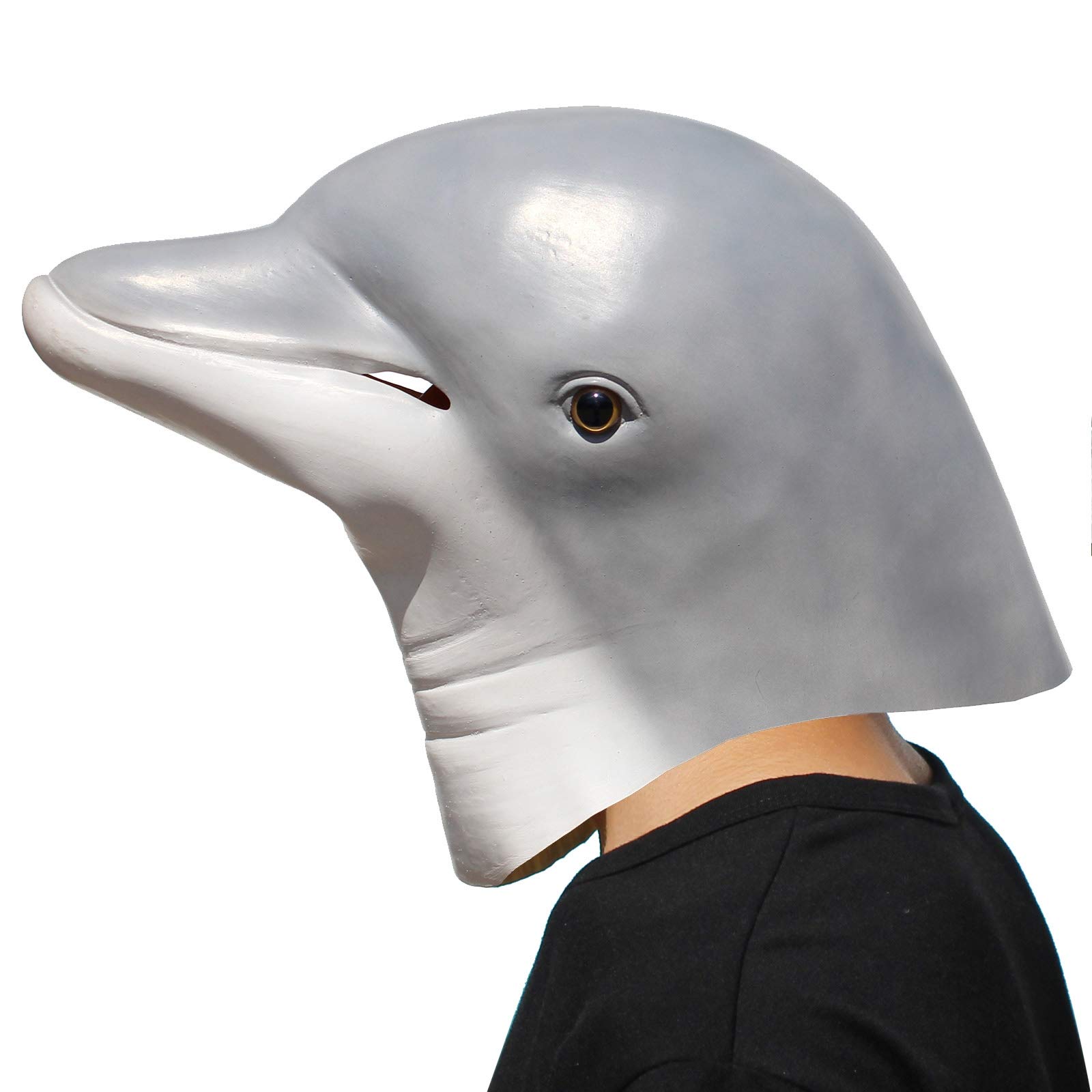 PartyCostume Dolphin Mask Halloween Party Latex Sea Animal Mask Fancy Dress for Carnival Costume Party