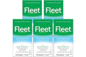 Fleet Liquid Glycerin Suppositories, 4 Bottles x 7.5 mL (Pack of 5)