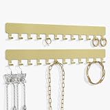 Josmimic Wall Necklace Organizer Holder Gold 2 Pack Wall Mounted Jewelry Display view 3