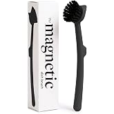 Earth &amp; Mango Magnetic Dish Brush &amp; Scraper, Snaps to Sink, Onyx Black