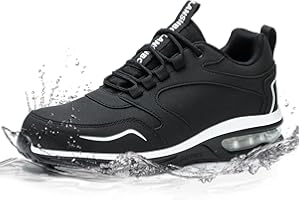 LANSNBO Waterproof Steel Toe Shoes for Women Non Slip Puncture Proof Safety Work Sneakers Comfortable Lightweight Fashion Footwear for Industrial Construction and Food Service