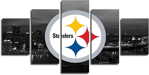 Amazon Com Pittsburgh Steelers Wall Decor Art Paintings 5 Piece
