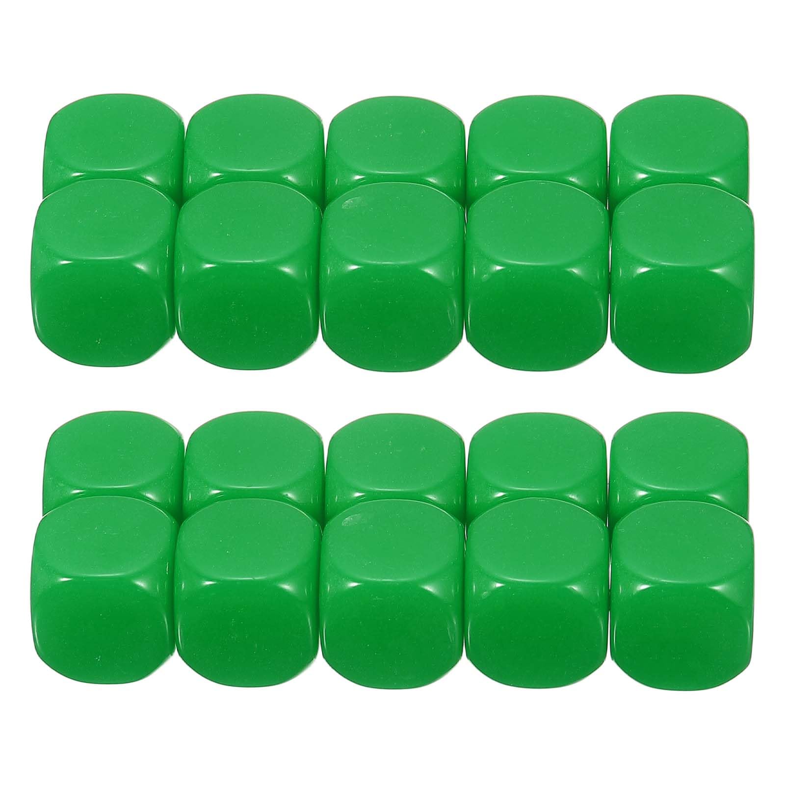 PATIKIL 16 mm Acrylic Dice Blank, 100 Pcs Standard Game Dice Rounded Corner with Smoothed Surface Six Sided for Board Games Teaching, Green