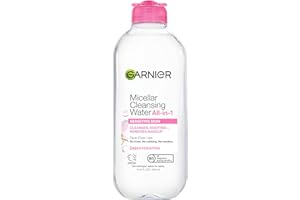 Garnier Micellar Water, Hydrating Facial Cleanser & Makeup Remover, Suitable for Sensitive Skin, Vegan, Cruelty Free, 13.5 Fl Oz (400mL), 1 Count