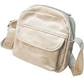 Crossbody Dumpling Bag Shoulder Bag Hobo Style Handbags Single Shoulder Bag for Women & Men Travel Small Messenger Bag (White)