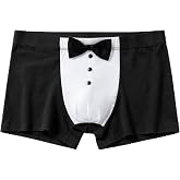 Bubblume Funny Boxer Shorts for Men Underwear With bow - Novelty Wedding Groom Underwear-Holiday Party Mens Boxer Briefs